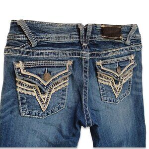 Vigoss Jeans The New York Capri Midrise Cropped Dark Wash Stretch Juniors Size 7